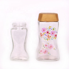 Unique 450ml 220ml glass coffee bottle ground coffee jars with plastic cap